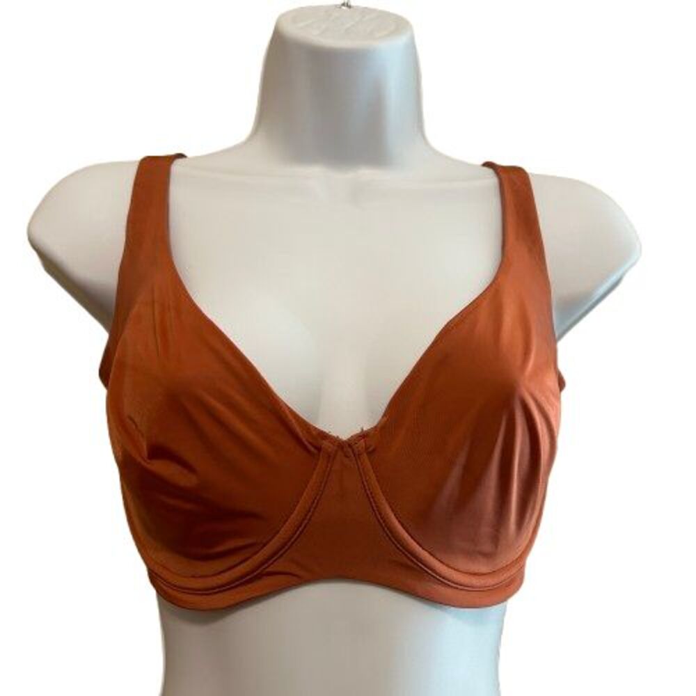 CUUP The Scoop Underwire Bra Terracotta Rust Orange Women Size 30H